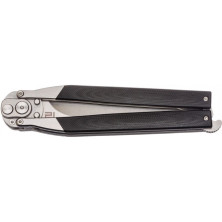 Ніж Artisan Kinetic Balisong, D2, G10 Вигнутий Чорний