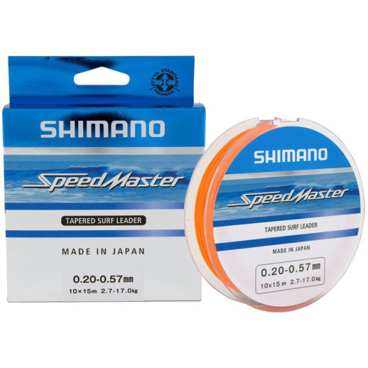 Шоклідер Shimano Speedmaster Tapered Surf Leader 10X15m 0.33-0.57mm 7.2-17.0kg