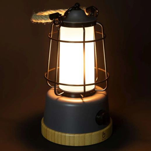 Ліхтар кемпінговий Bo-Camp Harlington Rechargable Dimming 370 Lumen Bamboo-Grey (5818921)