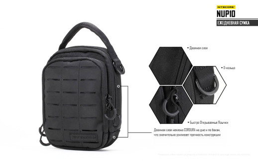 Сумка EDC, тактична Nitecore NUP10 (Cordura 1000D), сірий