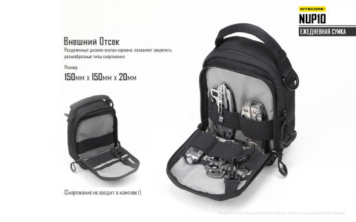 Сумка EDC, тактична Nitecore NUP10 (Cordura 1000D), сірий