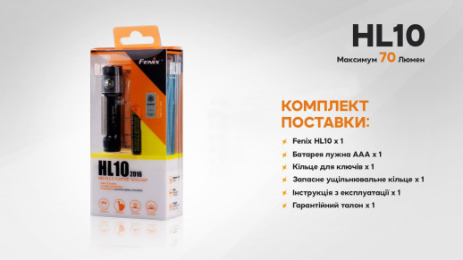 Налобний ліхтар Fenix HL10, чорний