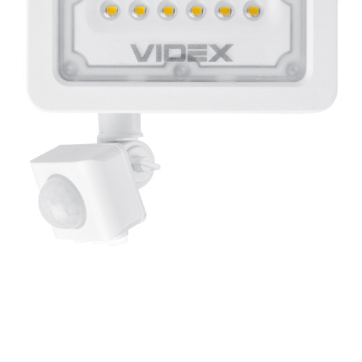 Прожектор VIDEX 10W 5000K з датчиком руху та освітлення 220V White (VL-F2e-105W-S)