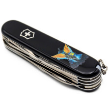 HUNTSMAN UKRAINE 91мм/15функ/чорн /штоп/ножн/пила/гачок /Ангел ВСУ