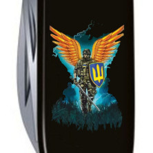 HUNTSMAN UKRAINE 91мм/15функ/чорн /штоп/ножн/пила/гачок /Ангел ВСУ