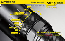 Кишеньковий ліхтар Nitecore SRT5 Detective, 750 люмен, чорний