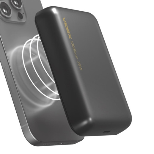 Повербанк з бездротовою зарядкою 10000mAh VIDEX VPB-W102 PD20W Grey