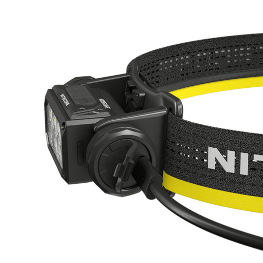 Ліхтар налобний Nitecore HC65 UHE (8 x NiteLab UHE LED, 2000 люмен, 11 режимів, 18650, USB Type-C), сірий