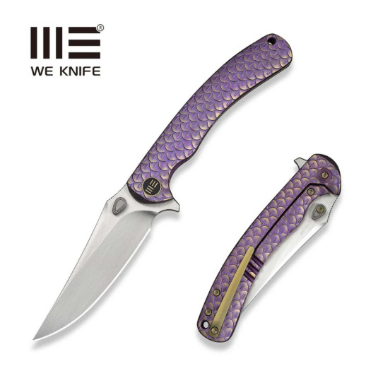 Ніж складаний туристичний Weknife Dracarys, (9.1 см) Böhler M390 / титан 6AL4V фіолетовий/золотий