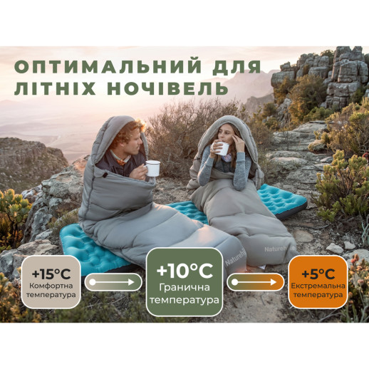 Спальний мішок з капюшоном Naturehike MS100 CNK2350WS023 лівий, сірий