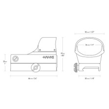 Приціл коліматорний Hawke RD1x WP Digital Control Wide View (Weaver)