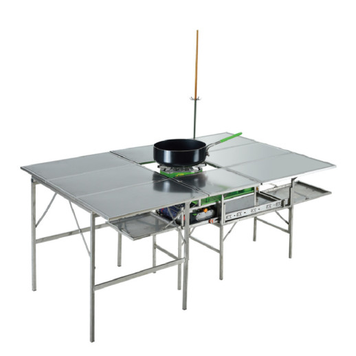 Кемпінгова портативна кухня із столом BRS-96 (Пошкоджена зелена пластикова поличка (тріщина))