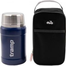 Термос Tramp з широким горлом 800 мл в чохлі-темно-синій