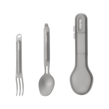 Туристичний набір ложка-виделка NexTool Titanium Tableware Set, титан