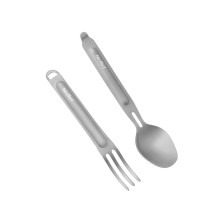 Туристичний набір ложка-виделка NexTool Titanium Tableware Set, титан