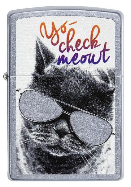 Запальничка Zippo 207 Cat With Glasses Design 29619