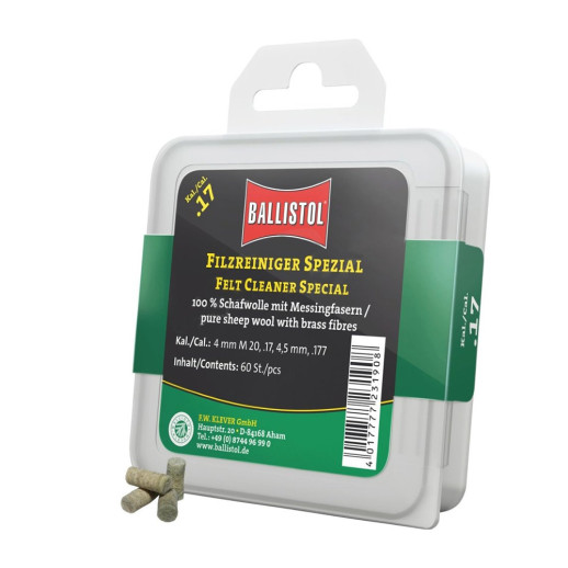 Патч для чищення Ballistol повстяний спеціальний калібр .17 60шт/уп (23190)