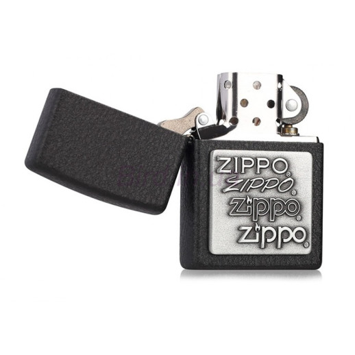 Запальничка Zippo PEWTER Emblem Black Crackle, 363