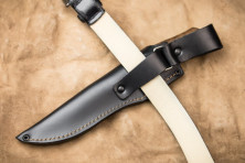 Ніж Kizlyar Supreme Caspian сатин, сталь AUS8, шкіряний чохол