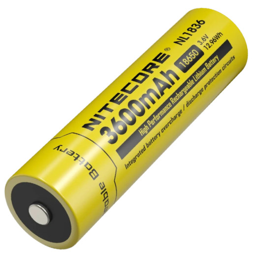 Акумулятор літієвий Li-Ion 18650 Nitecore NL1836 3.6V (3600mAh), захищений