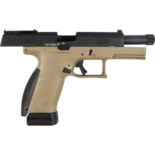 Пістолет страйкбольний ASG CZ P-10C OR-OT Dual-Tone. Blowback. CO2 кал. 6 мм Black/fde