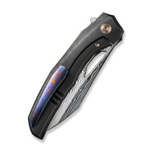 Ніж складаний туристичний Weknife Ignio Mystery Box, (8.39 см) Damasteel (Hakkapella) / 6AL4V Titanium чорний