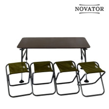 Стіл + 4 стільці комплект для кемпінгу Novator SET - 3 (120х65)