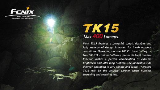 Тактичний ліхтар Fenix TK15 Cree XP-G2 R5 LED, сірий, 450 люмен
