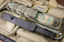 Ніж Kizlyar Supreme Trident сатин, сталь D2, Камо піхви