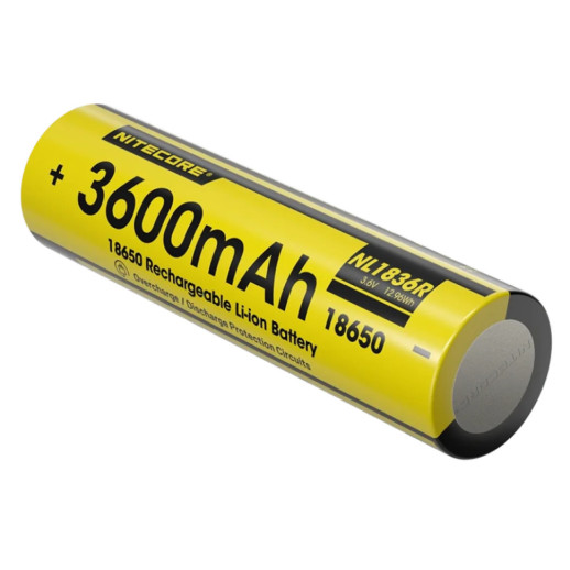 Акумулятор літієвий Li-Ion 18650 Nitecore NL1836R 3.6V (3600mAh, USB-C), захищений
