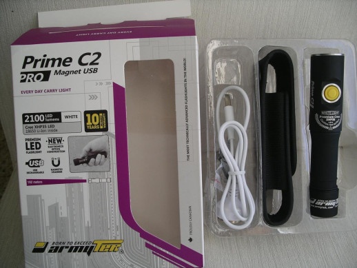 Фонарь Armytek Prime C2 Pro Magnet USB Silver XHP35 Warm (F05901SW)