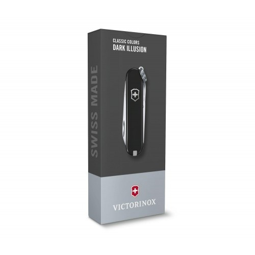 Ніж-брелок Victorinox Classic SD Colors, Dark Illusion, Gift Box (0.6223.3 G) 7 функцій, 58 мм, чорний