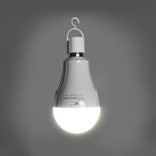 LED лампа акумуляторна TITANUM A80 12W E27 4000K 230V
