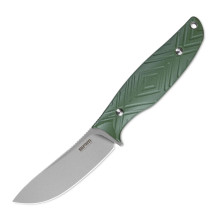 Ніж з чохлом туристичний SRM Fossa 605T-GP, (8.8 см) 14C28N / G10 зелений
