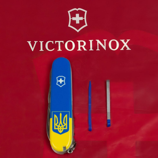 Ніж Climber Ukraine 91мм/14функ/Герб на прапорі верт.