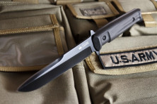 Ніж Kizlyar Supreme Trident кратон чорний, сталь AUS8, чорні піхви