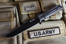 Ніж Kizlyar Supreme Trident кратон чорний, сталь AUS8, чорні піхви
