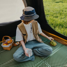 Килимок складаний подвійний IXPE Naturehike CNK2450WS044, алюмінієва плівка, 200x120х1,8 см, оливковий зелений