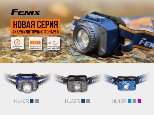 Налобний ліхтар Fenix HL40R Cree XP-L HI V2, синій