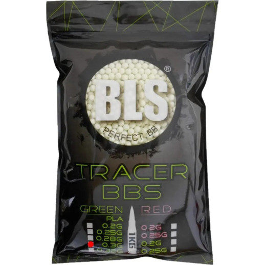 Страйкбольні кульки BLS Bio-Tracer Green 6 мм 0,30 г 2000 шт