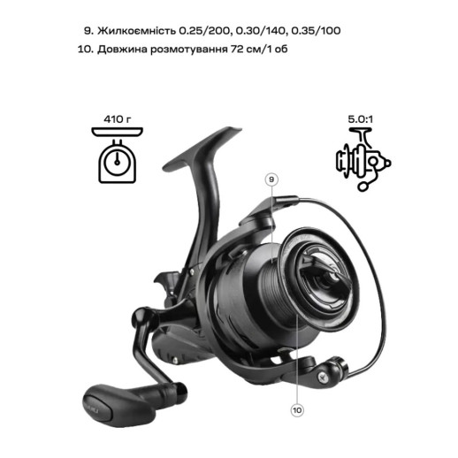 Котушка Brain Classic Carp Baitrunner 4000 4+1BB 5.0:1 Screw Handle