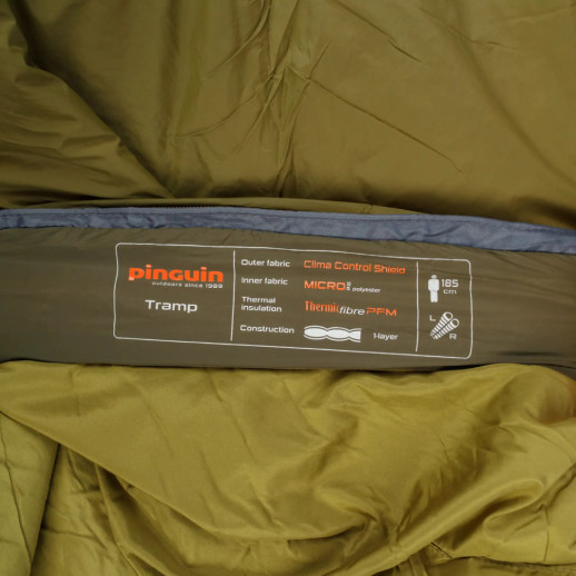 Спальний мішок Pinguin Tramp (11/7°C), 185 см - Left Zip, Khaki (PNG 237146) 2020