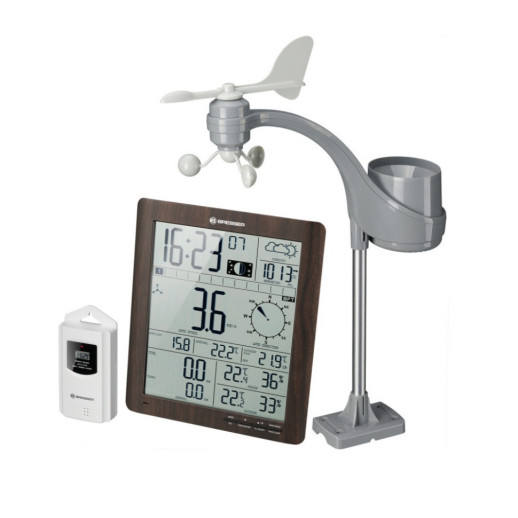 Метеостанція Bresser ClimaTemp XXL Weather Center with Display in Wooden, коричнева, (7002420)