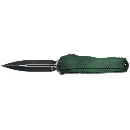 Ніж Microtech Cypher II D/E - Green X-51 Handle - Tumbled Black Blade green