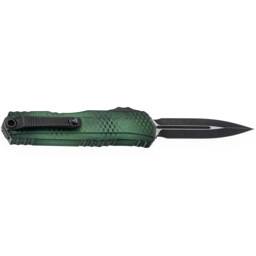 Ніж Microtech Cypher II D/E - Green X-51 Handle - Tumbled Black Blade green