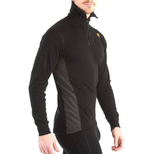 Термофутболка чоловіча Aclima WarmWool Polo W /Zip Man Black /Marengo S