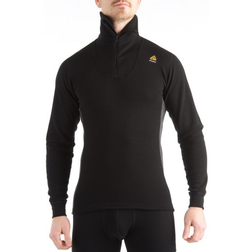 Термофутболка чоловіча Aclima WarmWool Polo W /Zip Man Black /Marengo S