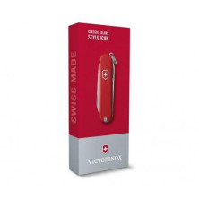 Ніж-брелок Victorinox Classic SD Colors, Style Icon, Gift Box (0.6223.G) 7 функцій, 58 мм, червоний