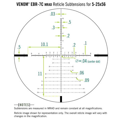 Приціл оптичний Vortex Venom 5-25X56 FFP з сіткою EBR - 7C MRAD