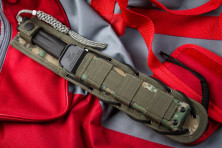 Ніж Kizlyar Supreme Croc сатин, сталь D2, Камо піхви